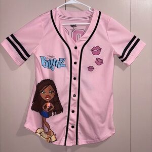 Bratz Pink 01 Baseball Jersey Button Up Shirt Ladies XL